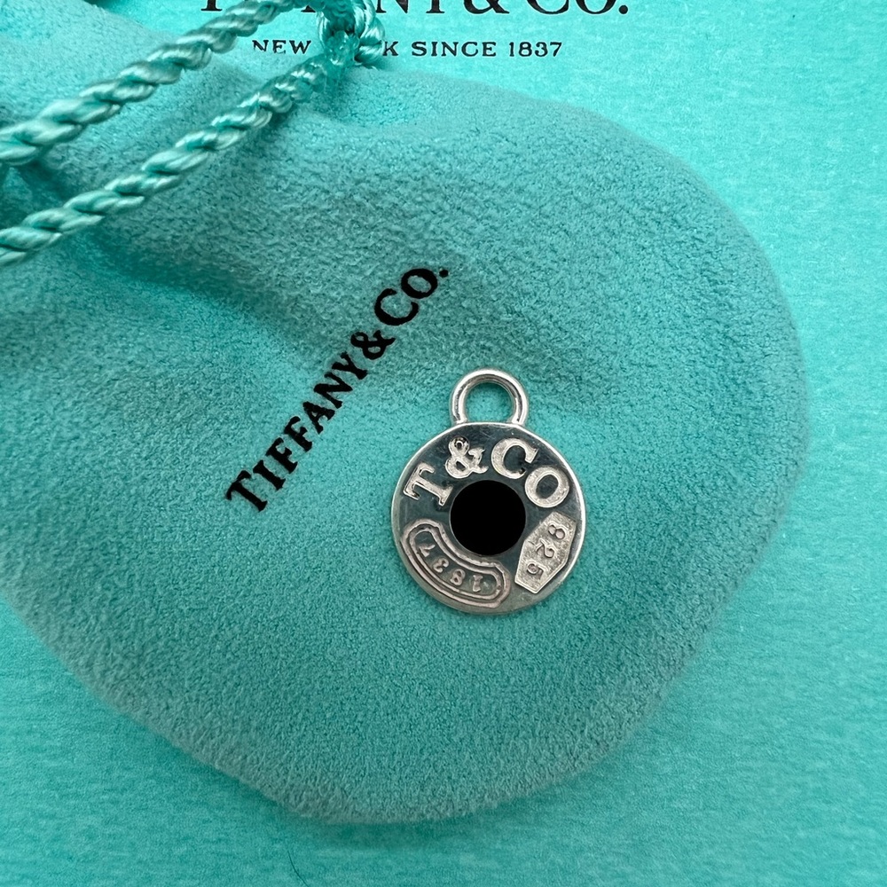 Rare Tiffany 1837 black enamel dot pendant